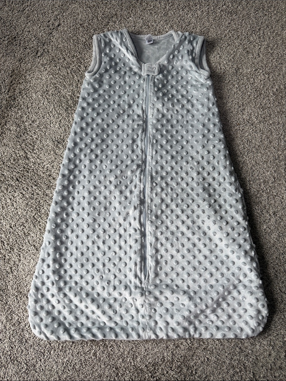 Hudson Baby Plush Dot-Texture Minky Baby Sleep Sack - Light Gray - XL 18-24M